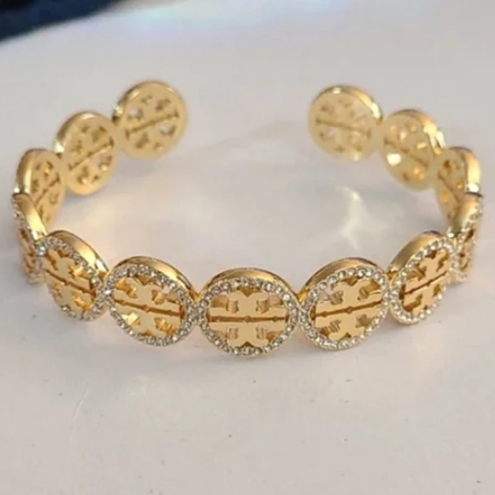 Miller Pave Bracelet Crystal Cuff in Gold